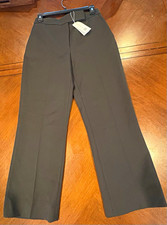 Tory Burch Women's Beautiful Fall Wool Ankle Dark Green/ Brown Dress Pants Sz 2
