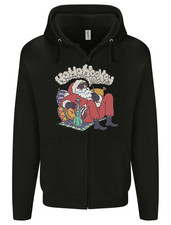 Christmas Stoned Santa Funny Weed Bong Mens Zip Up Hoodie