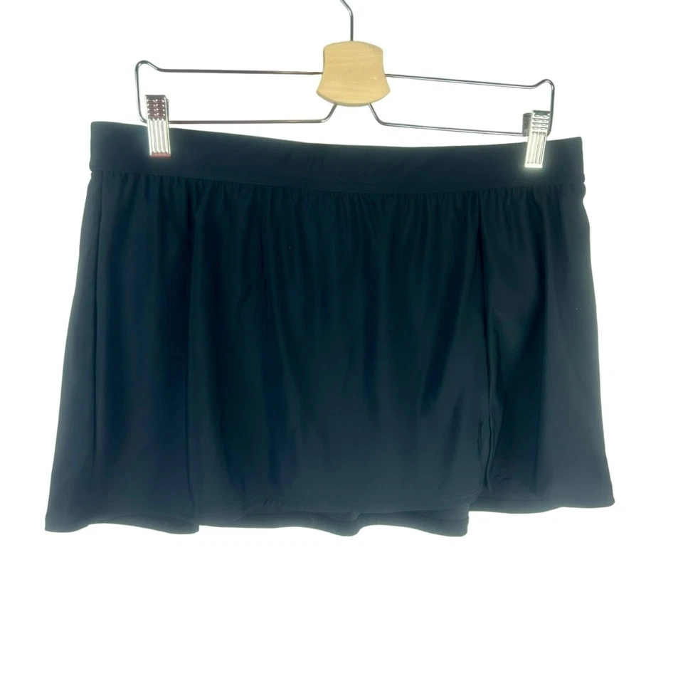 INC плавать низ юбка skort женщин 14 черный цельный мини длина скромный пляж - Изображение 2 из 4