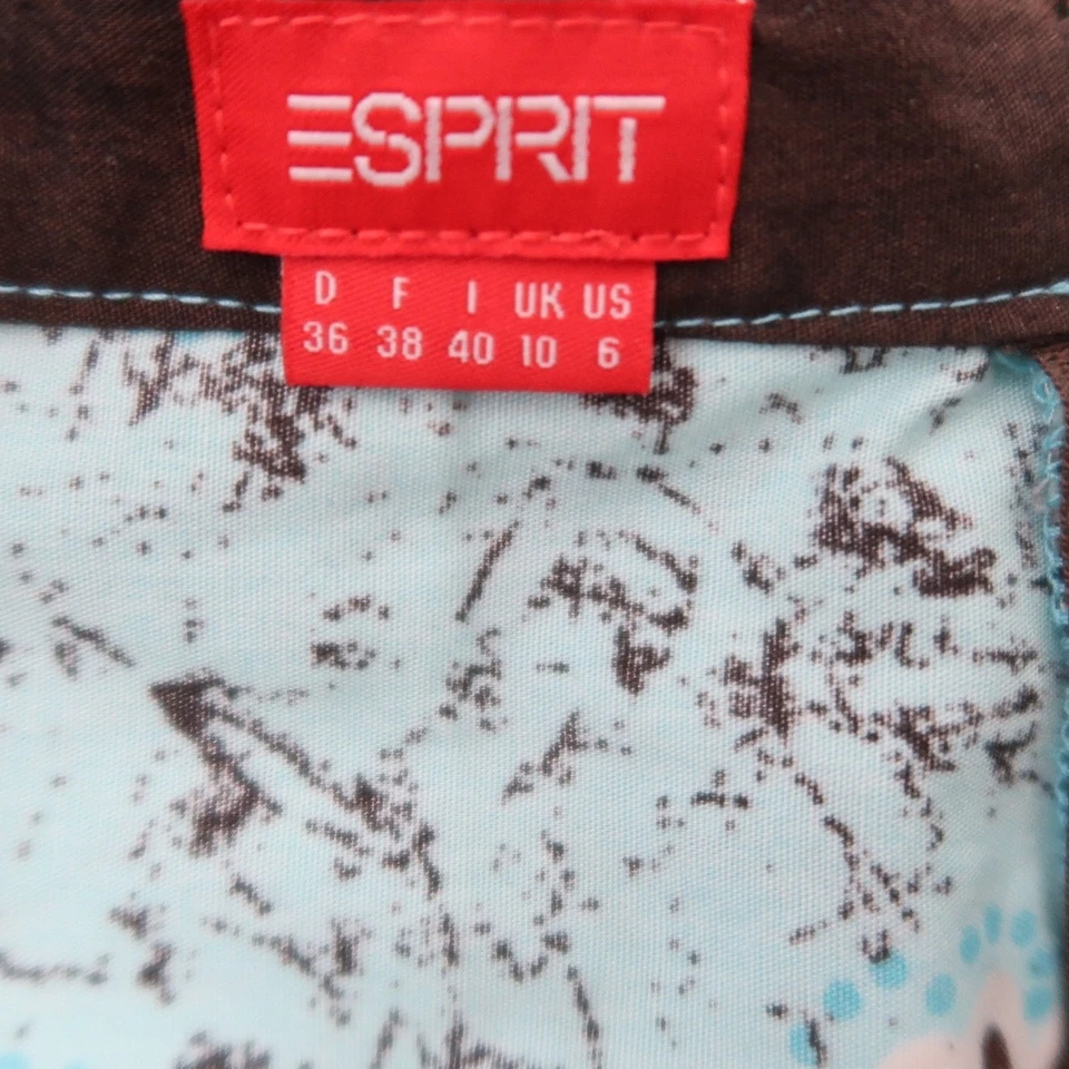 Falda Vintage Años 90 Esprit Azul y Marrón Estampado Ombre Hasta la Rodilla 6 Foto 4 de 4