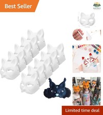 Cat Masks - White Therian Masks for Masquerade, Halloween, Kids Cosplay  Cos...