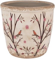 Clayre & Eef 6CE1641M Blumentopf FüR Innen Beige Braun Ø 14X13 Cm