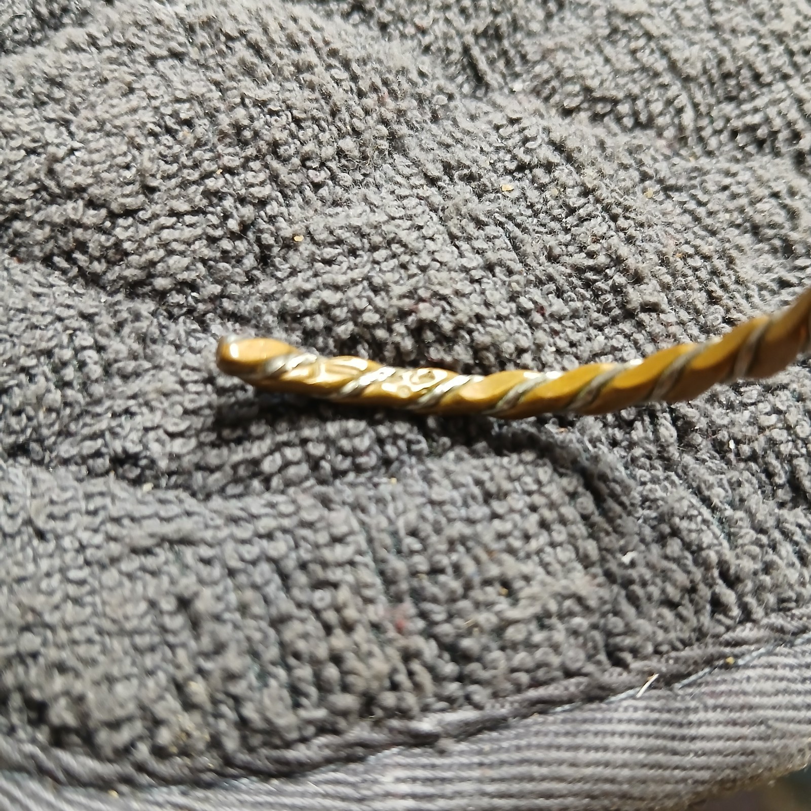 Twisted Brass Silver Open Bangle - image 6