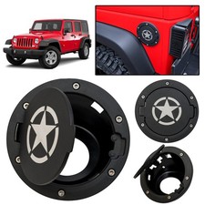 Tankklappe ARMY f&uuml;r Jeep Wrangler JK 2007-2018 Fuel Door Stahl schwarz
