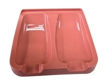 Vintage Tupperware Salmon Pink Divided Double Spoon Rest