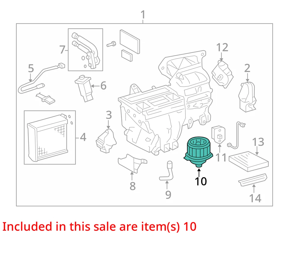 Toyota Matrix 2008 calentador ventilador de aire acondicionado motor fabricante de equipos originales 19 k millas - LKQ428709069 Foto 4 de 4