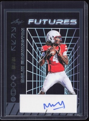 2024 Leaf Futures Malik Washington Silver Auto RC /149 Maryland