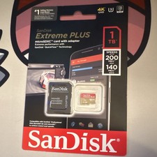 SanDisk Extreme PLUS 1TB microSDXC UHS-I U3 A2 V30 Card w/ Adapter