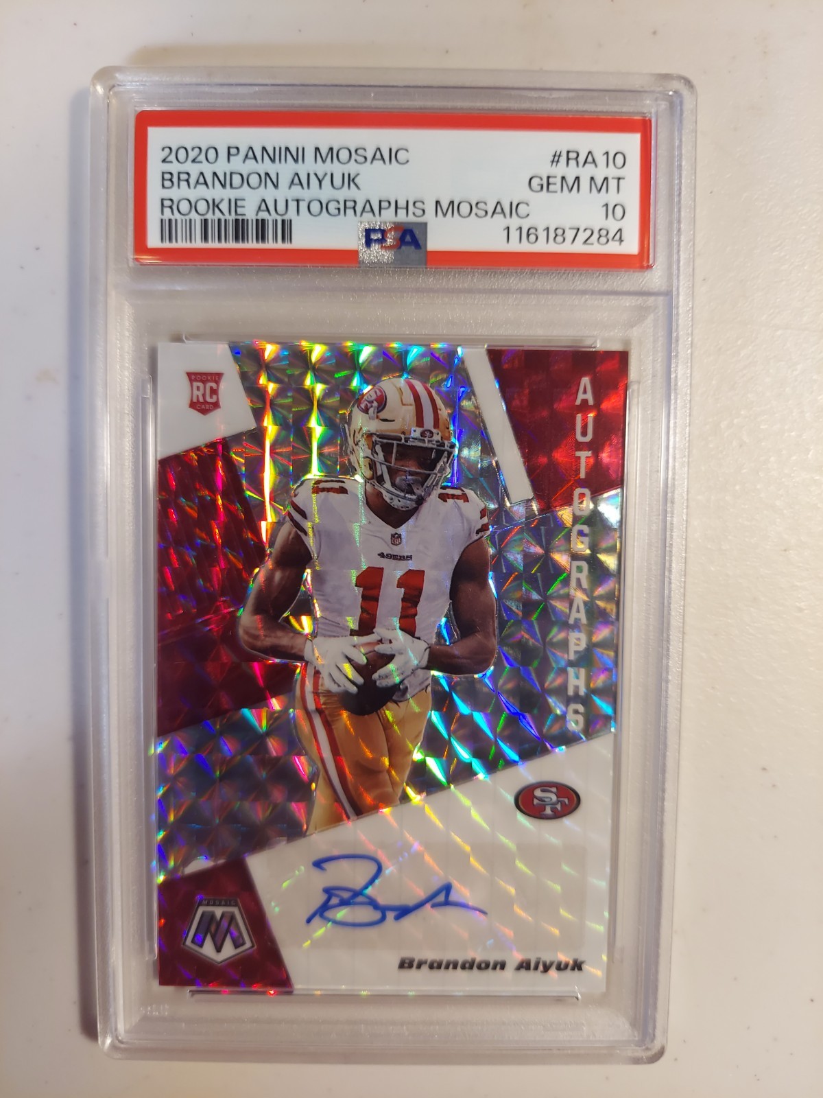 2020 Panini Mosaic Brandon Aiyuk ROOKIE AUTOGRAPHS PRIZM 49ERS RC AUTO PSA 10