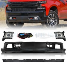 Front Bumper Cover Lower Valance With Led Fog Light For 2019-2021 Silverado 1500