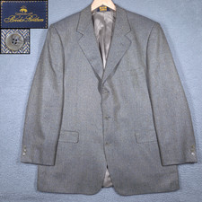 Brooks Brothers Blazer Men's 46L Beige Silk Wool Herringbone 3-Button Sport Coat