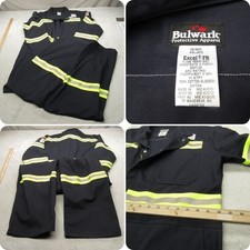 Bulwark Coverall Mens 46 Reg Navy Flame Resistant Reflective Safety Work 44x30