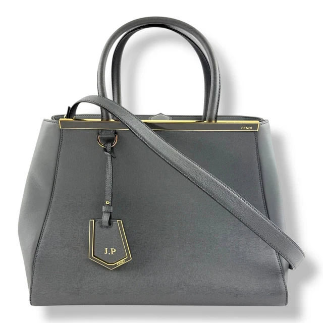 Fendi Grey Leather 2jours Tote Handbag