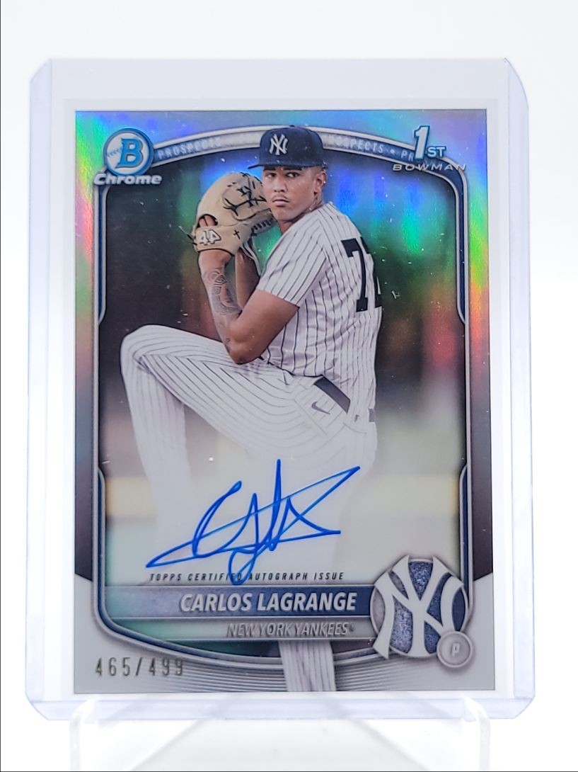 CARLOS LAGRANGE 2025 BOWMAN CHROME 1ST AUTOGRAPH REFRACTOR AUTO /499 Q6027