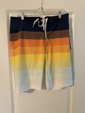 Goodfellow Swim Trunks Mens 30 Striped Board Shorts Surfing Swimming Sun NEW