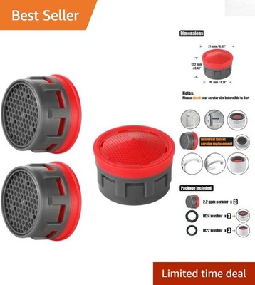 Upgrade Your Sink with 2.2 GPM Faucet Aerators - 3 Durable Replacement Packs