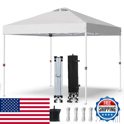 Phonwhon Shades 10X10 Pop Up Canopy One Push Setupheavy Duty Beach Tent Wheels