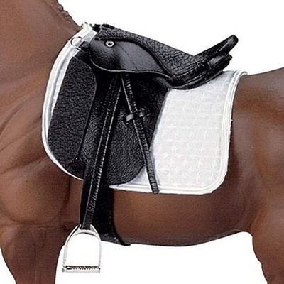 Dressage Saddle Model Horse Accessory 1:9 Scale Black Tack