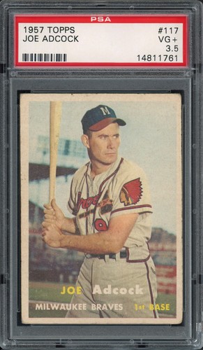 1957 Topps Joe Adcock #117 card