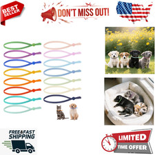 75Pcs Adjustable Puppy Identification Collars in 15 Colors for Newborns