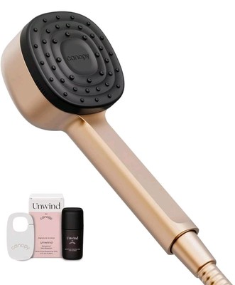 Canopy Handheld Filtered Shower Head & Scalp Massager High Pressure Shower Brass
