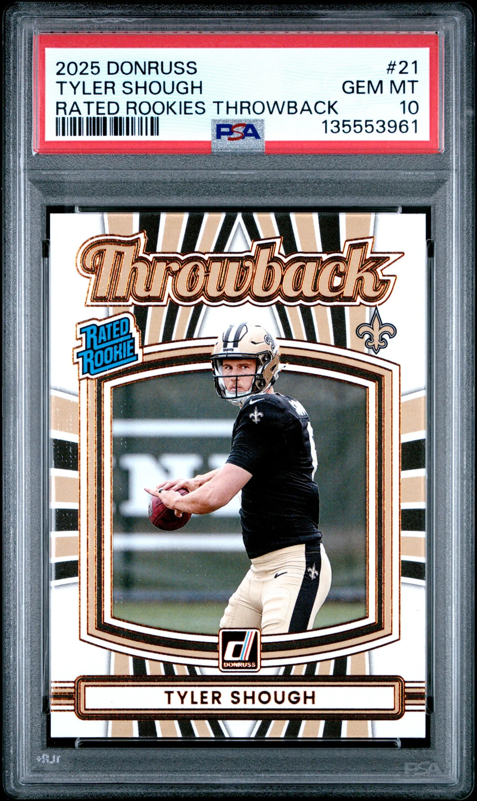 Tyler Shough Panini Donruss Rated Rookies Throwback #21 Base