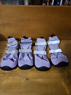 NWT Spark Paws Waterproof Non Slip Fleece Dog Boots 4-Piece Purple - C2