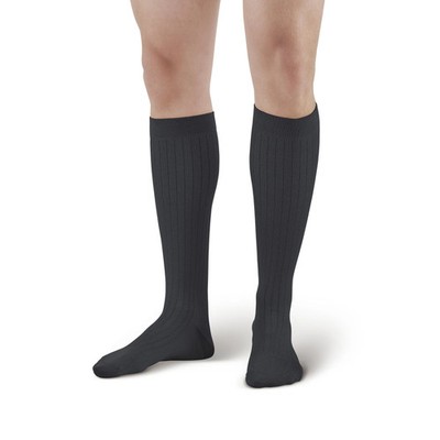 Ames Walker 128 Men's Microfiber/Cotton Knee High Dress Socks 20-30 mmHg
