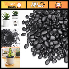 10 lbs Black Pebbles for Indoor Plants, Succulents, Decorative Rocks, 3/8" Grave