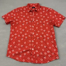 UNTUCKit Shirt Men Extra Large Red Floral Slim Fit Button Up Hawaiian Pocket XL