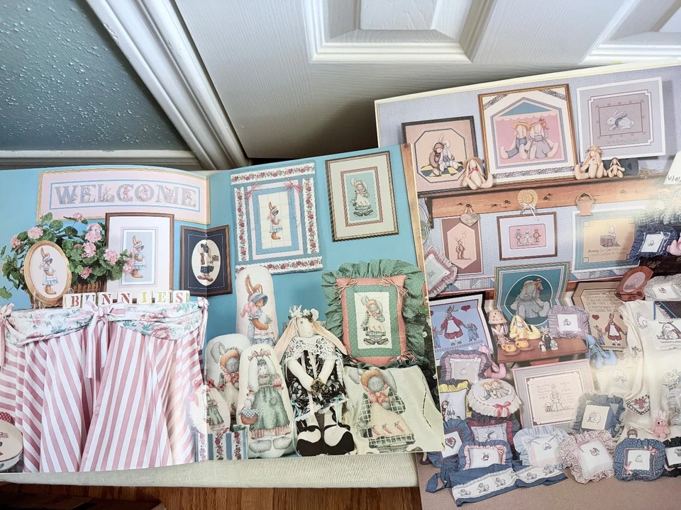 Set of 2 VTG Alma Lynne Designs Counted Cross Stitch Bunnies Bees ABCs - Image 2 of 2