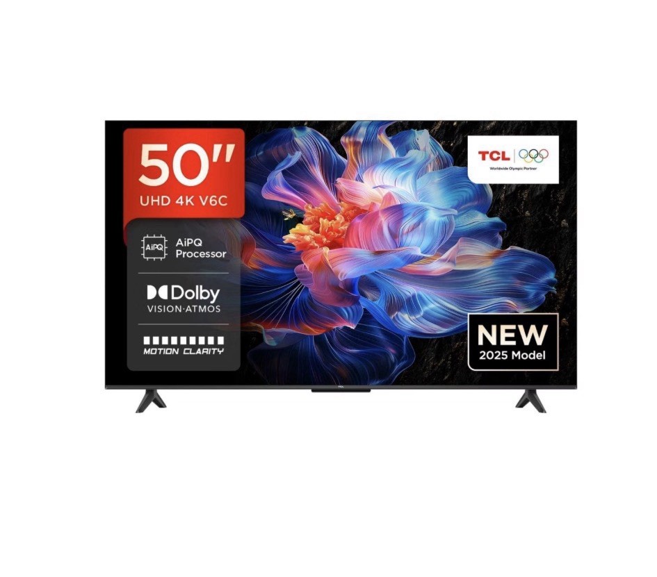 TCL 50V6C-UK 50-Inch 4K HDR Smart TV Dolby Vision HDR10+ Google TV & Dolby Atmos