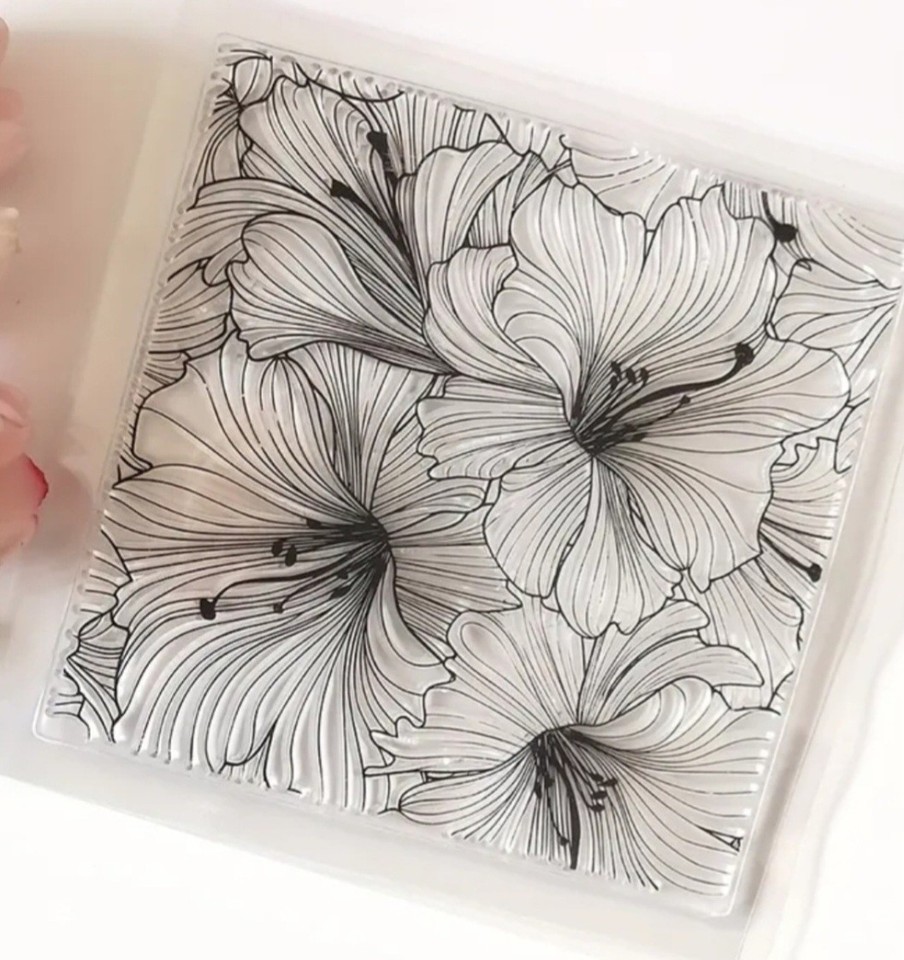 Clear Stamps Flowers Transparent Stamp Background Flower LARGE Card ...