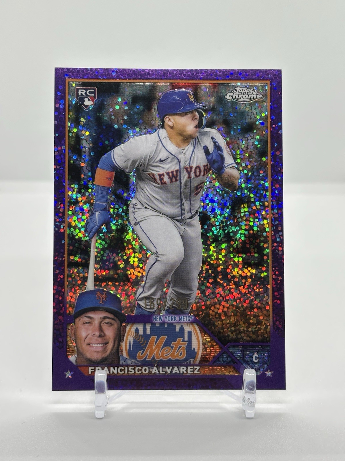 2023 Topps Chrome - Francisco Alvarez #203 Purple Speckle Refractor /299 (RC)