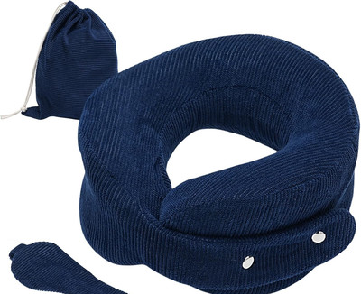 SUNBORRY Travel Neck Pillow, Adjustable Size, Memory Foam Fill, Comfortable