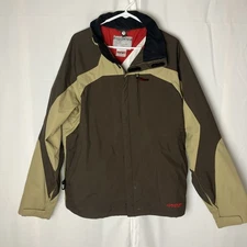 Spyder Men’s L Brown Tan Red Ski Snow Winter Coat Waterproof 8000mm Zip XT