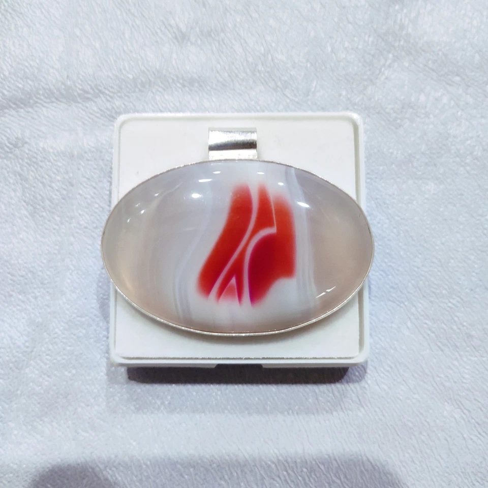 Bellissimo ciondolo in argento agata ciondolo in agata fatto a mano gioiello ... - Immagine 3 di 4