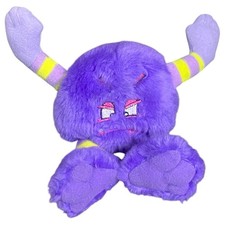 Vtg 90s Silly Slammers Purple Monster Talking Plush Bean Bag 16