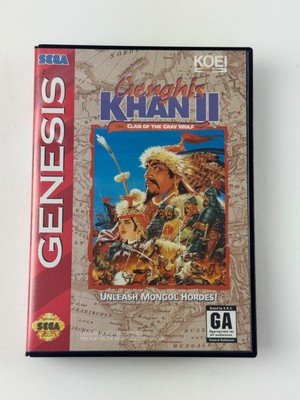 Genghis Khan II: Clan of the Gray Wolf (Sega Genesis, 1994) CIB Complete w/ Map