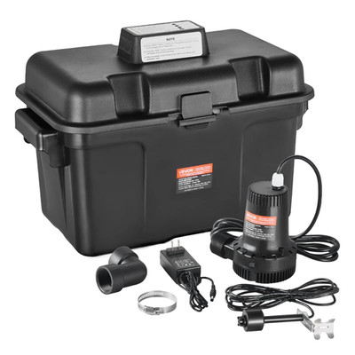 Basement Emergency Back-Up Sump Pump, Black