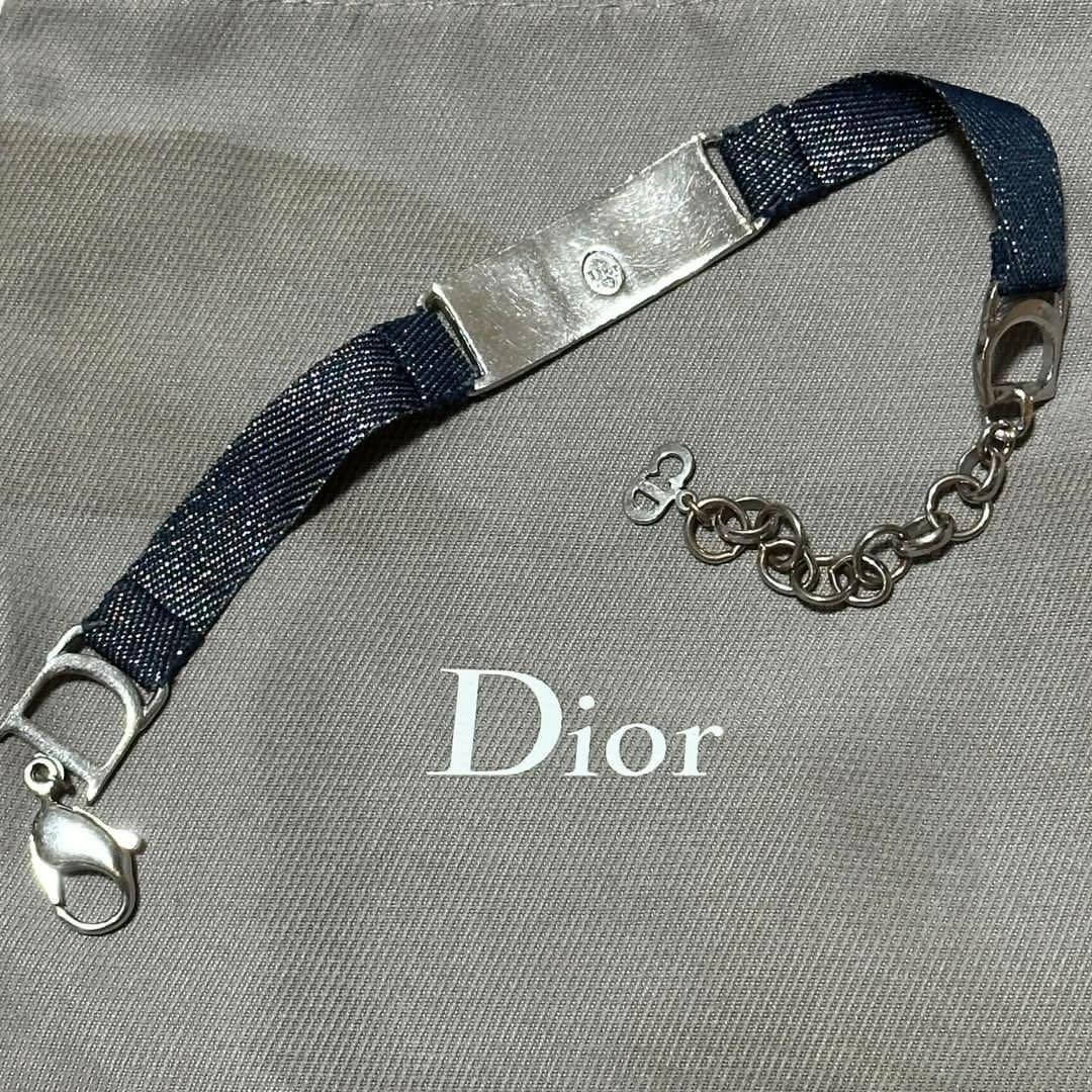 Christian Dior Trotter Denim Bracelet Navy Women's From