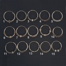 Bali Creolen 14 mm 925 Sterling Silber Keltische Ohrringe Gothic Stück - Paar