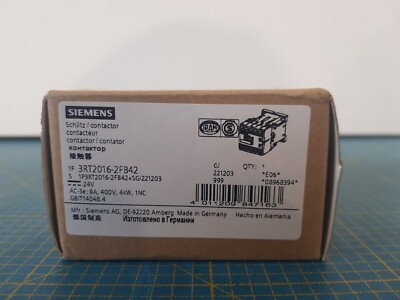 Siemens SIRIUS 3RT2016-2FB42 Schütz AC-3 4kW 400V AC / 24V DC
