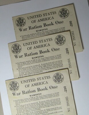 3 Vintage WW II WAR RATION BOOK ONE issued May 1942 | eBay