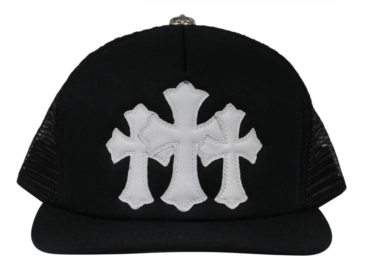 Chrome Hearts Mens Cemetery Triple Cross Mesh Trucker Hat Chrome Hearts Mens Cemetery Triple Cross Mesh Trucker Hat