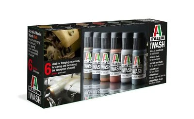 (229,92€/1l) Italeri Acryl Model Wash Set 510000448 Airbrushfarbe Farbenset