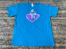 Fortnite Loot Llama T-Shirt Short Sleeve Graphic Shirt Turquoise Blue Mens L