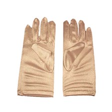 Białe satynowe rękawiczki ślubne formalne krótkie rozm. 14-16