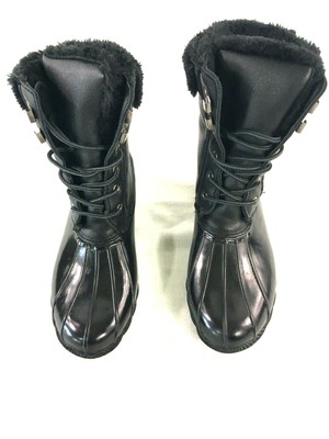 steve madden black duck boots