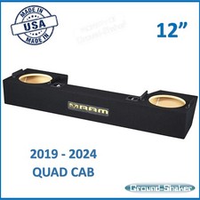 2019-2024 Dodge Ram Quad-Cab 12" Dual YELLOW Sealed Sub Box Speaker Enclosure